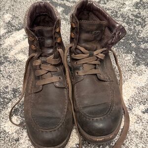 UGG Men's Dark Brown Leather Boots